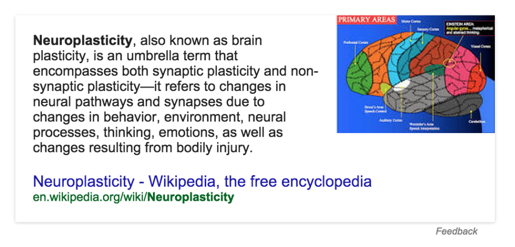OK Google, define neuroplasticity